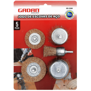 3380-KIT ESCOVA DE AÇO P/ FURADEIRA C/ 5 PCS