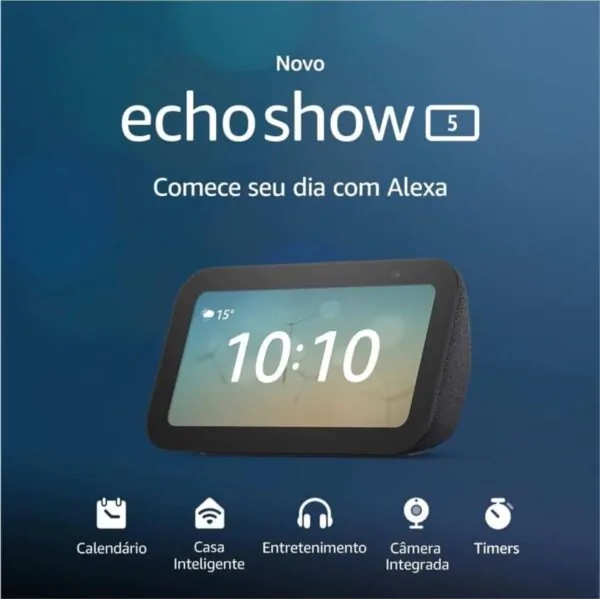 ALEXA ECHO SHOW 5 (3ª GERAÇÃO) SMART SPEAKER, 5,5'' PRETO - Image 2