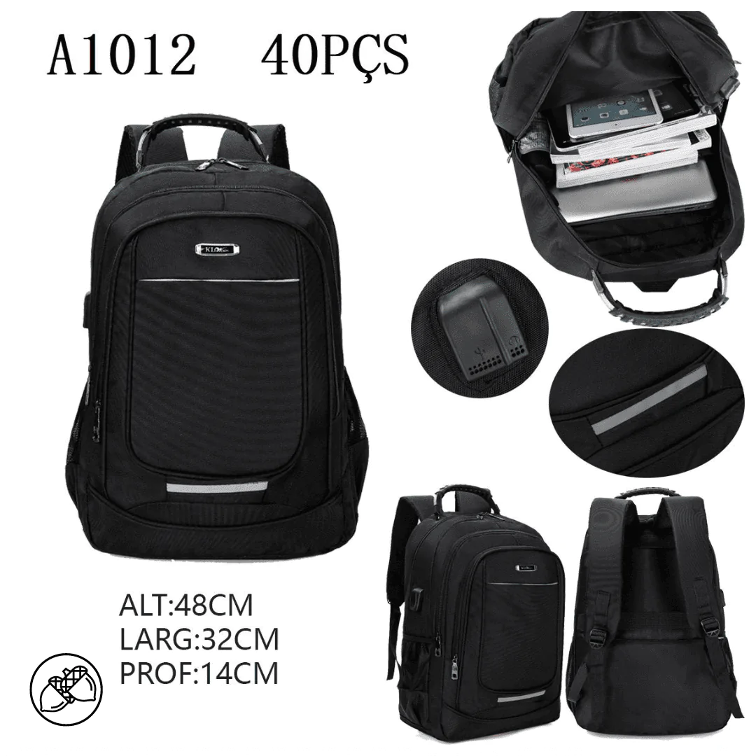 A1012 - Mochila Notebook c/ USB CAIXA C/ 40 PEÇAS