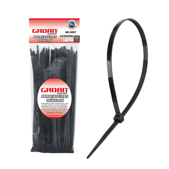 GD-3047 - ABRAÇADEIRAS DE NYLON 3.6MMX200MM C/100 PCS