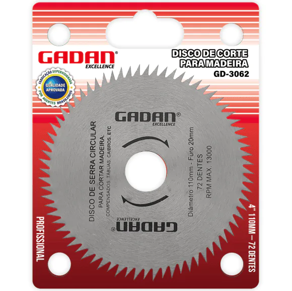 GD-3062 - DISCO DE CORTE 4" 72 DENTES PARA MADEIRA - Image 2