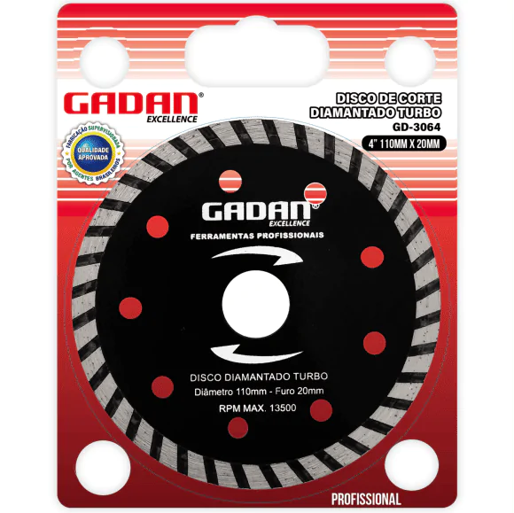 GD-3064 - DISCO DE CORTE 4" DIAMANTADO TURBO