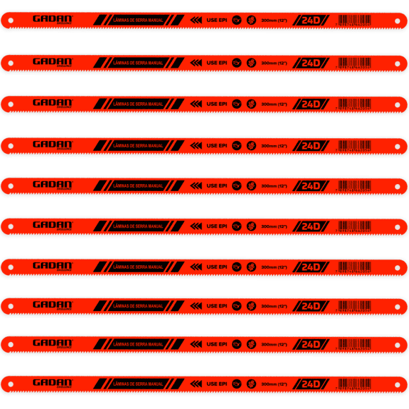 LAMINA DE SERRA MANUAL 12" KIT COM 10 UN