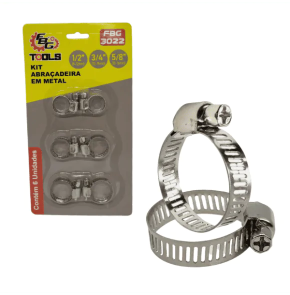 3022 KIT ABRAÇADEIRA DE METAL C/ 6 PEÇAS
